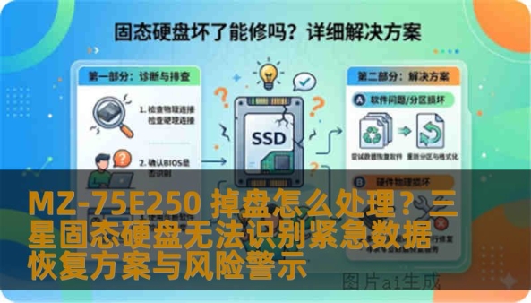 MZ-75E250 掉盘怎么处理？三星固态硬盘无法识别紧急数据恢复方案与风险警示