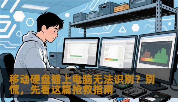 移动硬盘插上电脑无法识别怎么办？本文从工程师视角分析原因、风险及专业恢复流程，涵盖误删除、格式化、SSD损坏等情况。如需安全恢复数据，联系技王数据恢复，全国9城直营，专业可信。