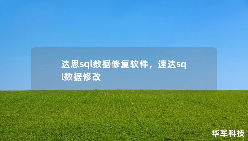 达思sql数据修复软件，速达sql数据修改