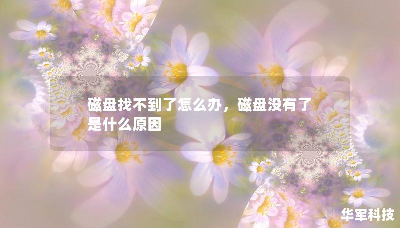 磁盘找不到了怎么办，磁盘没有了 是什么原因
