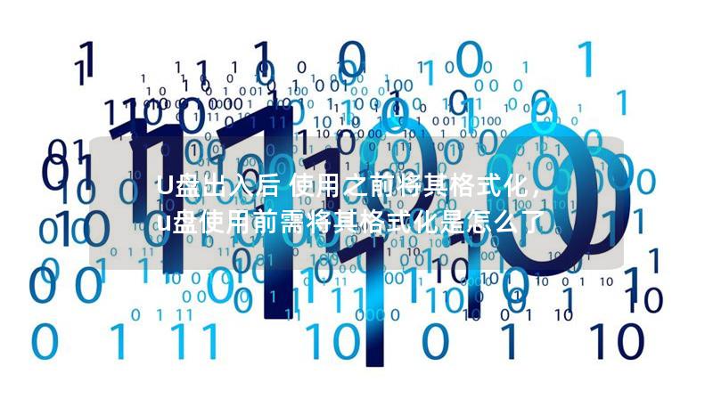 U盘出入后 使用之前将其格式化，u盘使用前需将其格式化是怎么了