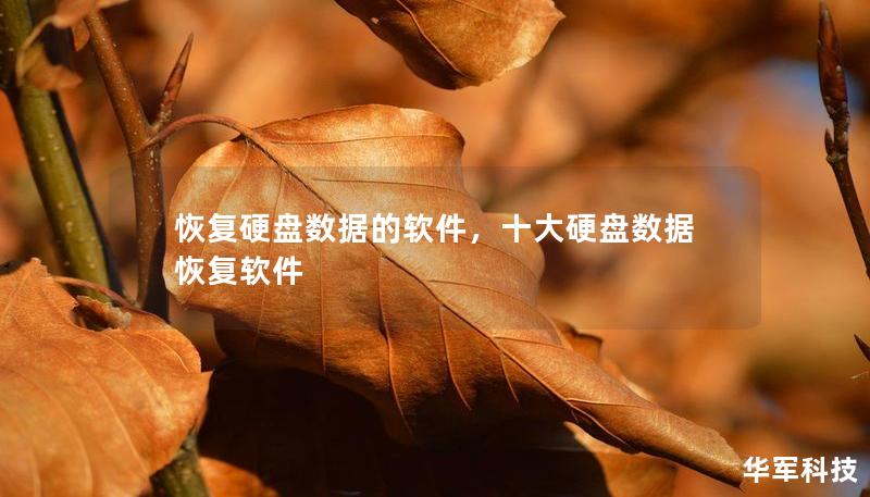 恢复硬盘数据的软件，十大硬盘数据恢复软件