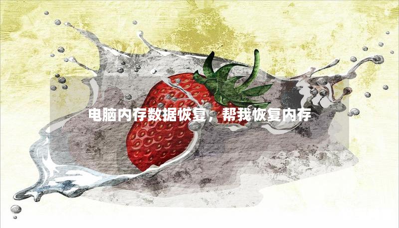 电脑内存数据恢复，帮我恢复内存