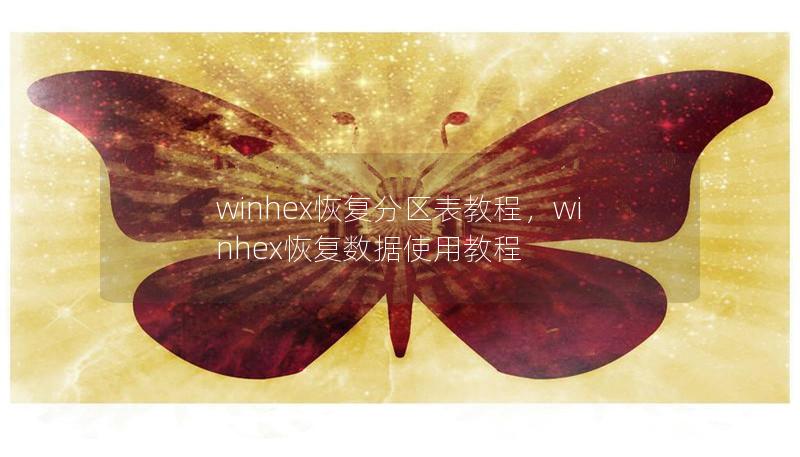 winhex恢复分区表教程，winhex恢复数据使用教程