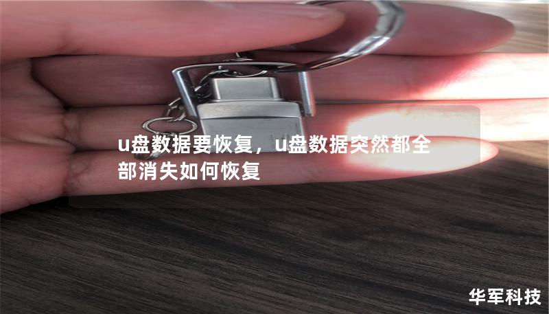 u盘数据要恢复，u盘数据突然都全部消失如何恢复