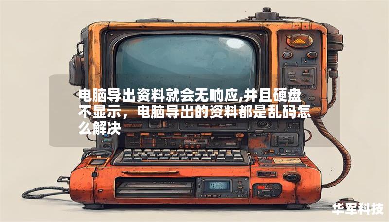 电脑导出资料就会无响应,并且硬盘不显示，电脑导出的资料都是乱码怎么解决