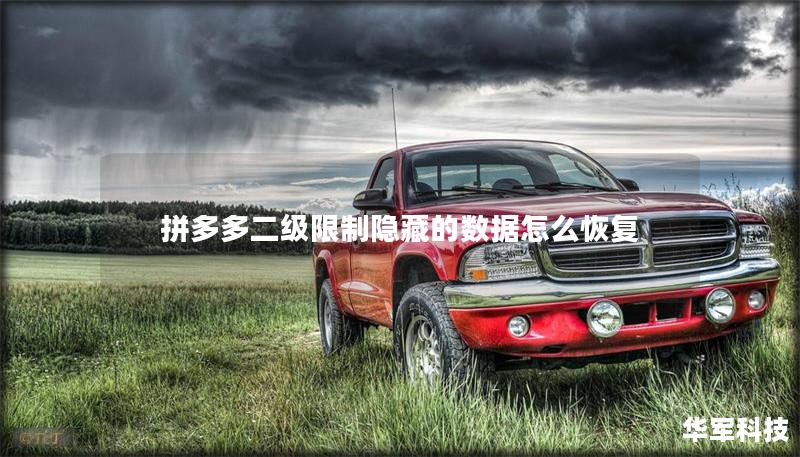 拼多多二级限制隐藏的数据怎么恢复 拼多多二级限制隐藏的数据怎么恢复