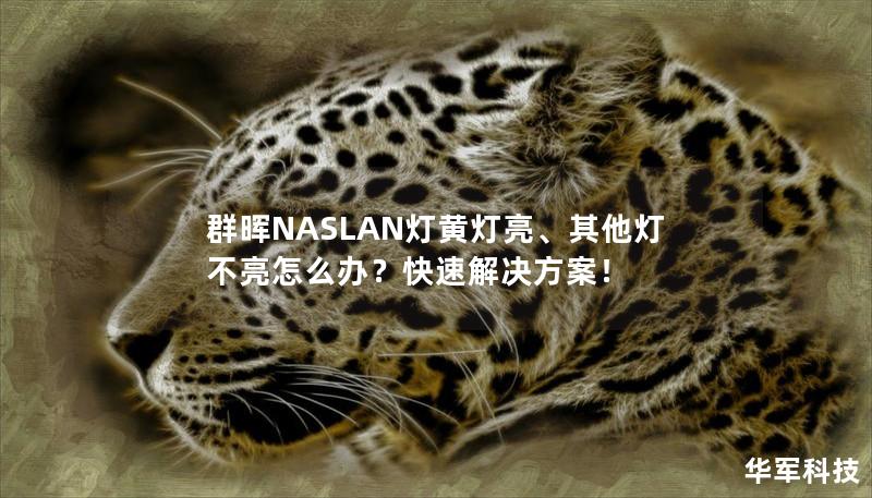 群晖NASLAN灯黄灯亮、其他灯不亮怎么办?快速解决方案! 群晖NASLAN灯黄灯亮、其他灯不亮怎么办?快速解决方案!