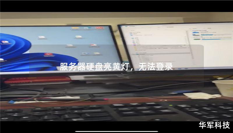 服务器硬盘亮黄灯，无法登录