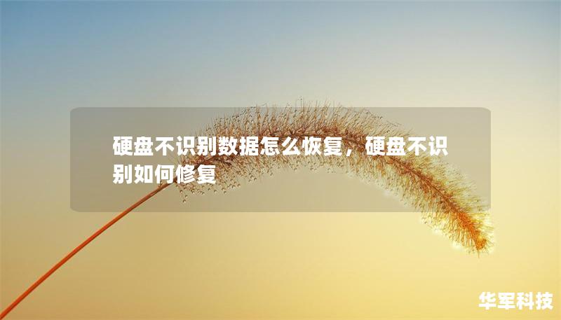 硬盘不识别数据怎么恢复，硬盘不识别如何修复
