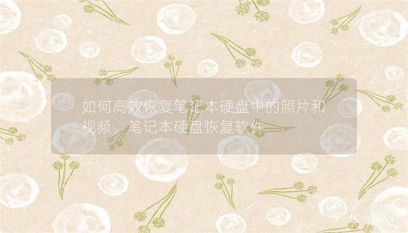 如何高效恢复笔记本硬盘中的照片和视频，笔记本硬盘恢复软件