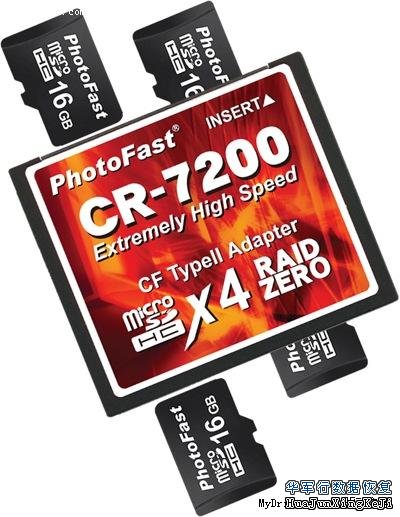 4张MicroSD卡组成RAID CF卡